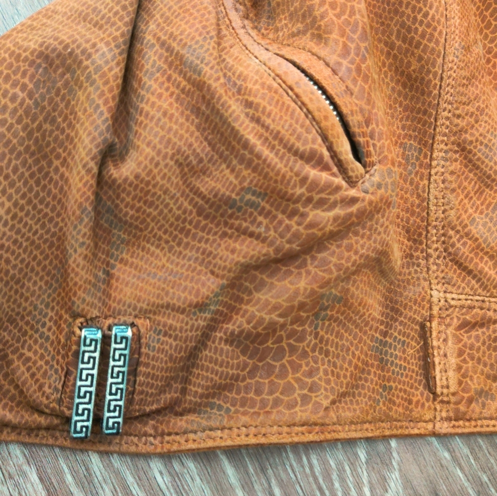 Vintage 1994 Gianni Versace Python Print Brown Bi… - image 4